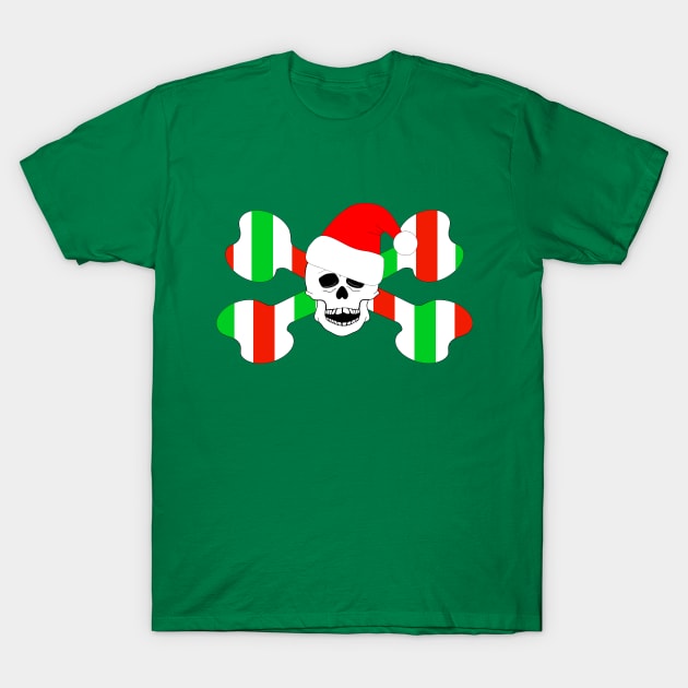 Christmas Skull And Bones T-Shirt by SartorisArt1